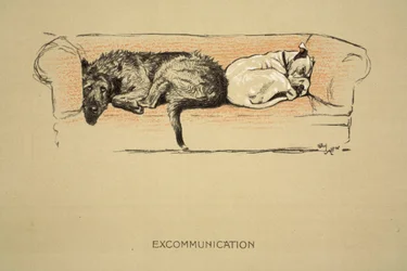 Excomunhão, 1930, 1ª Edição de &39;Sleeping Partners&39;, Aldin, Cecil Charles Windsor (1870-1935), publicado por Eyre e Spottiswoode Limited, Giz e Carvão no papel